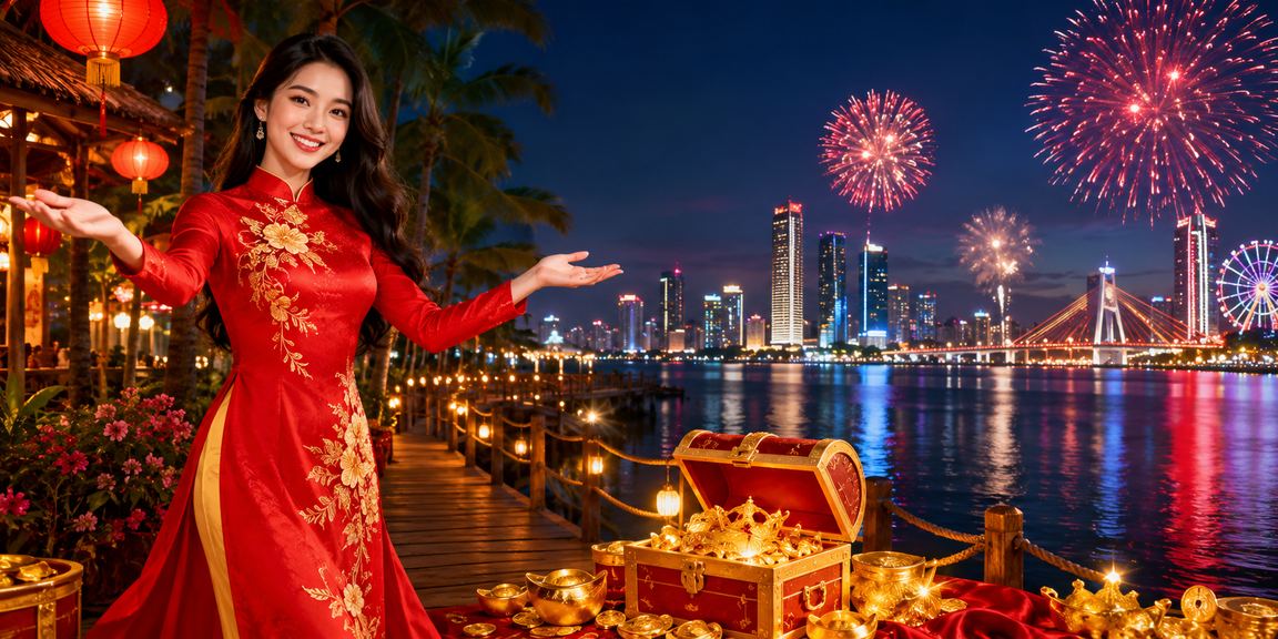 Người dùng tại Đà Nẵng theo dõi kèo thể thao qua ứng dụng di động trong trang phục áo dài truyền thống