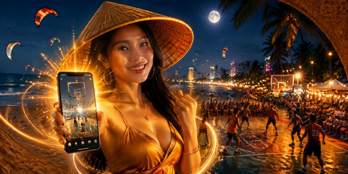 Người dùng tại Mũi Né theo dõi thể thao và kết hợp chơi game casino trong kỳ nghỉ biển